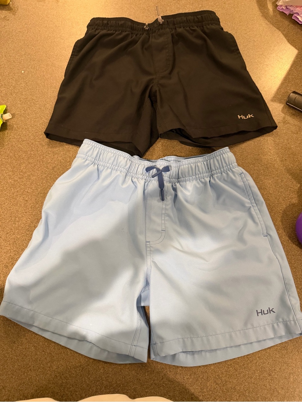 Huk Kids Bottoms Shorts - Black and Light Blue